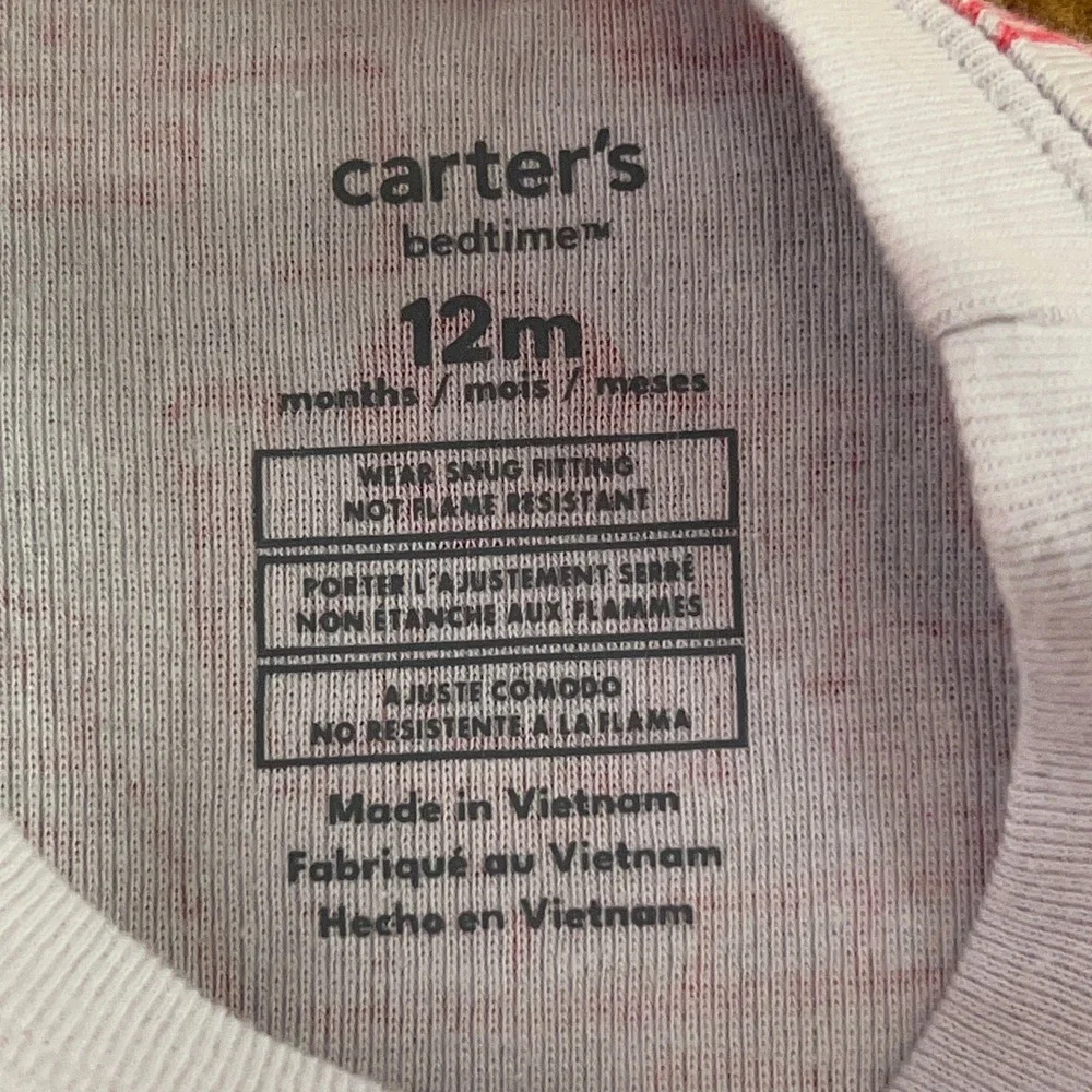 Carter's Baby Boys 12M Red Fire Truck Cotton Snug Fit 2-Piece Pajama Set New